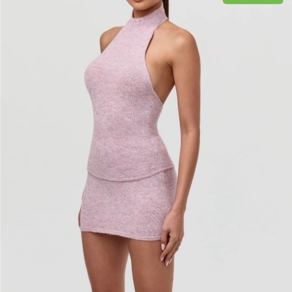 Pink Halter Knit set - Picture 1 of 4